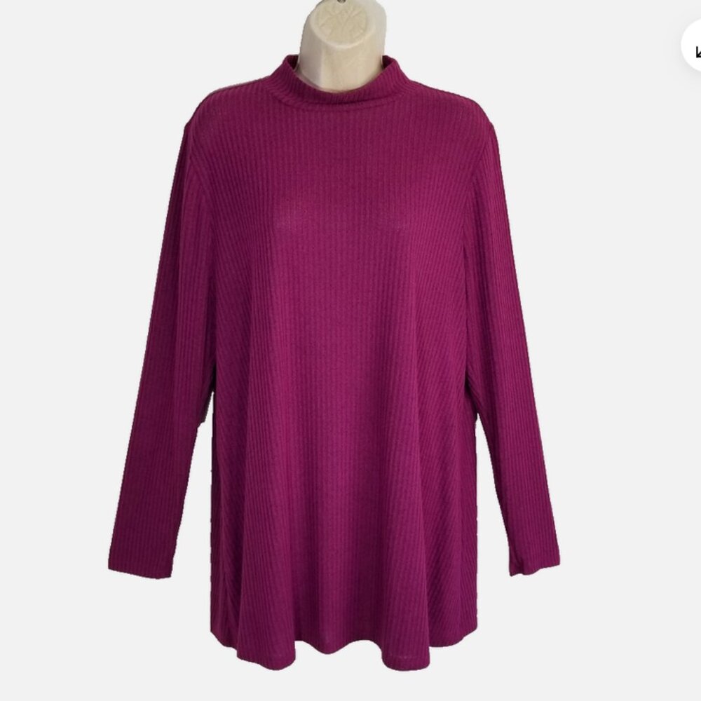 LANE BRYANT Ribbed Swing Tunic Top 6687E1M